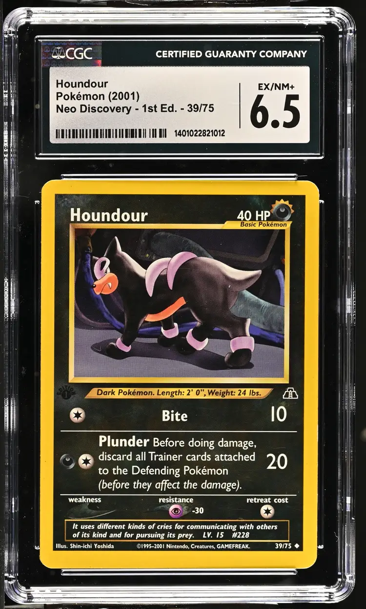 Houndour Neo Discovery - 1st Edition  Uncommon CGC 6.5 Pokemon 2001 English