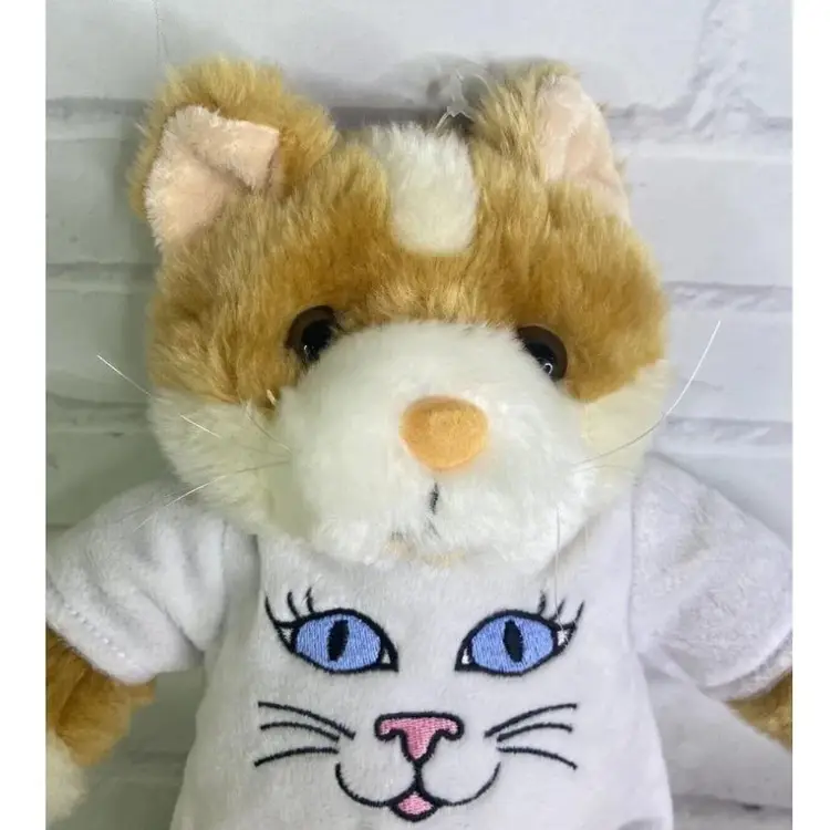 Animaland Tabby Cat Tan White Plush Stuffed Animal Toy 2015