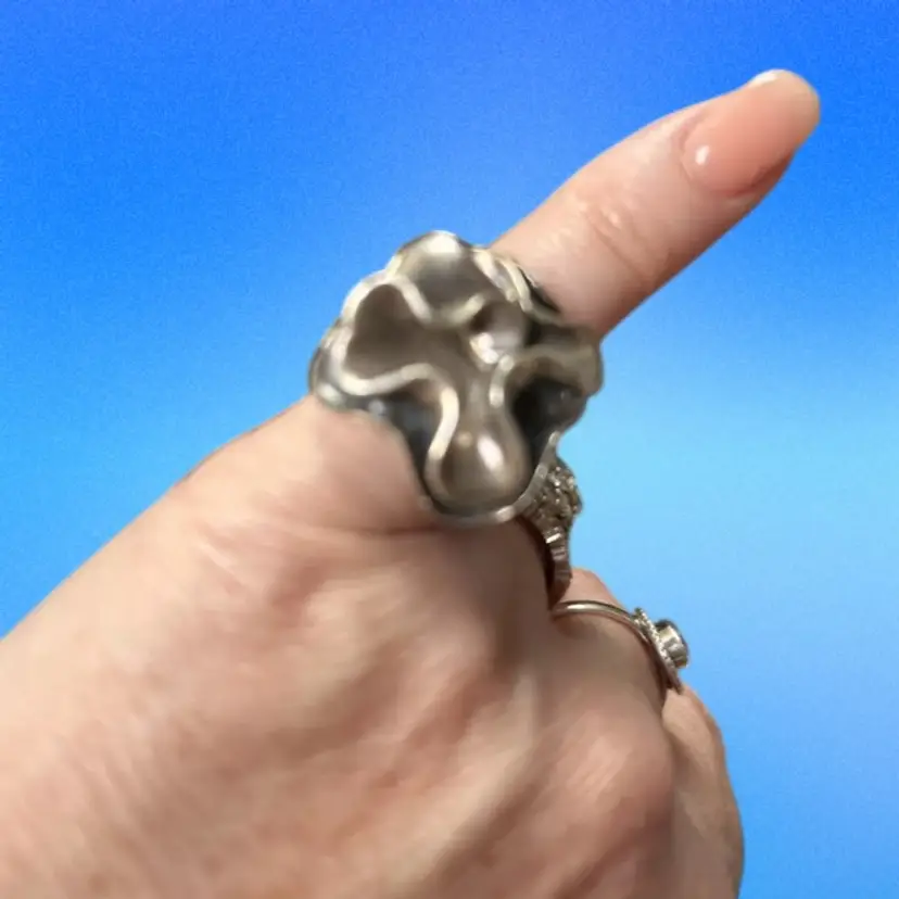 SILPADA sterling silver mid century modern flower ring, Size 5