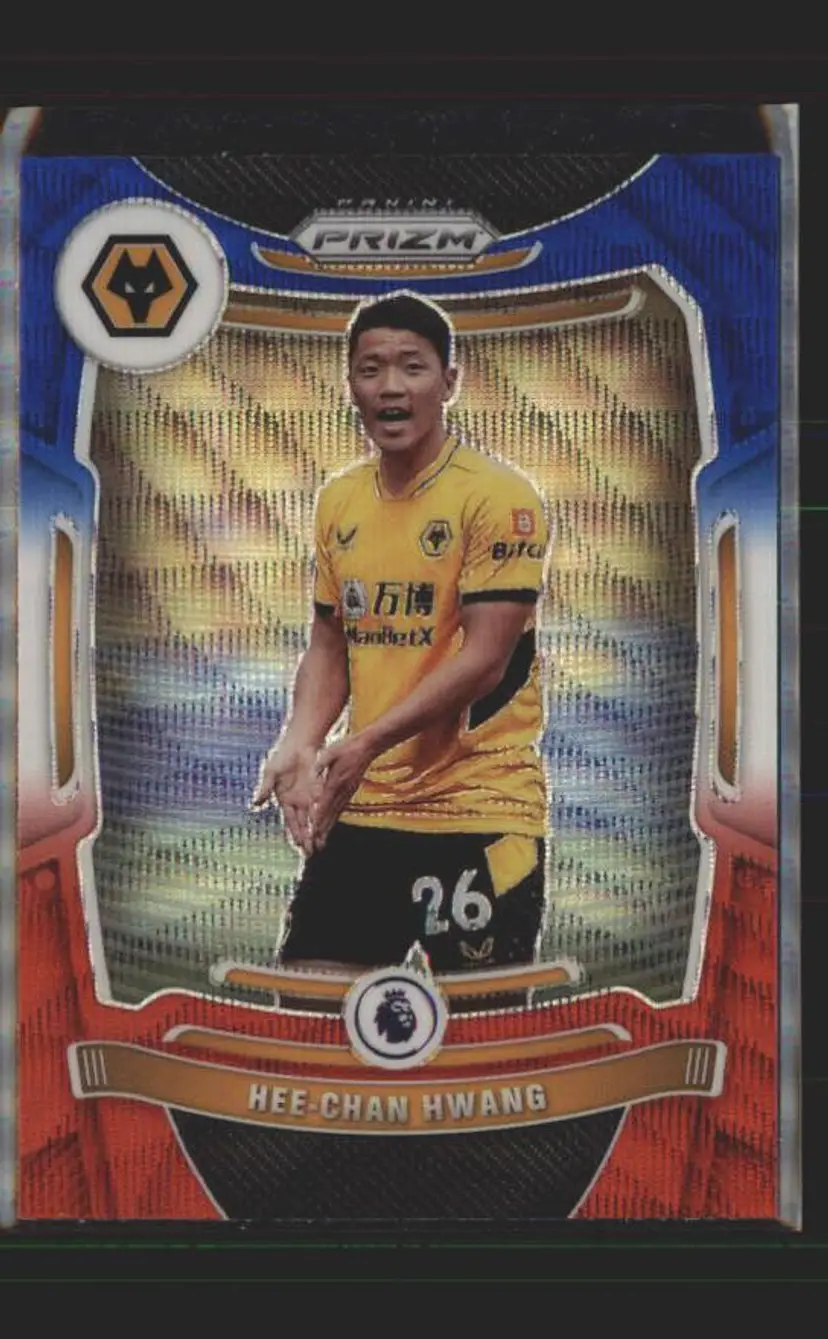 2021-22 Prizm EPL #57 Hee-chan Hwang Prizms Red White and Blue - ( 138 ) - Wolverhampton Wanderers