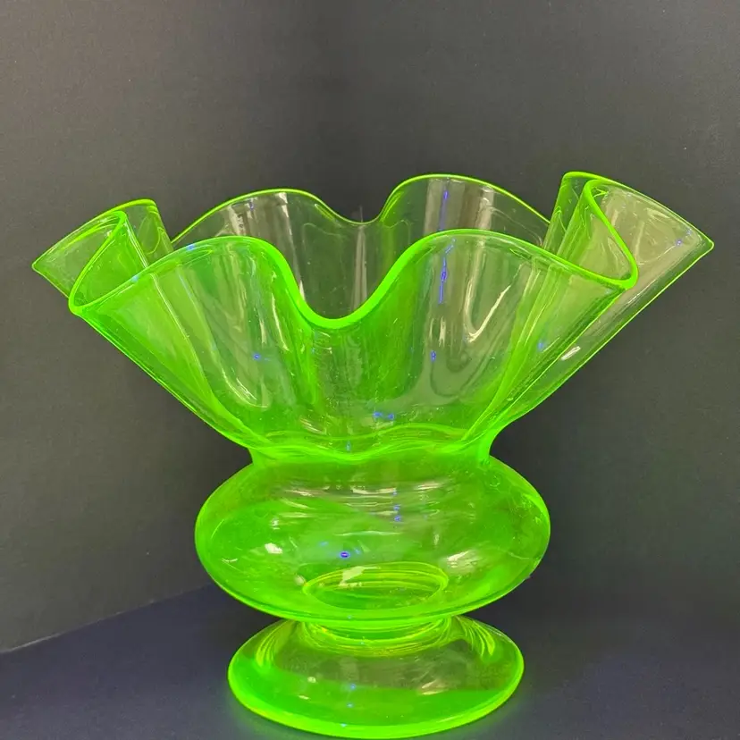 Large Uranium Glass Vase