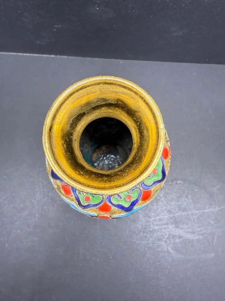 Cloisonné Ginger Jar Vase 5”