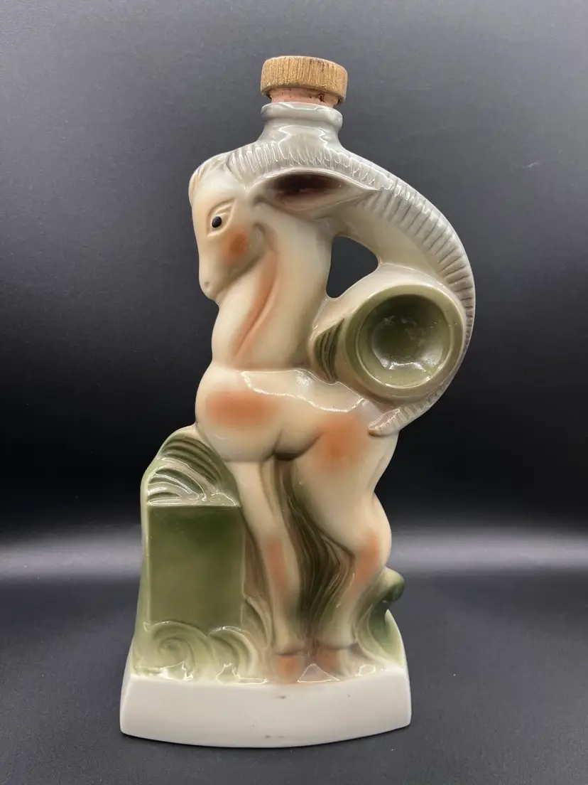 #52 C.Miller 1958 Jim Bean Ram Pottery Decanter 12.5”