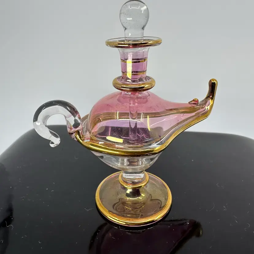Egyptian Blown Glass Genie Bottle Pink