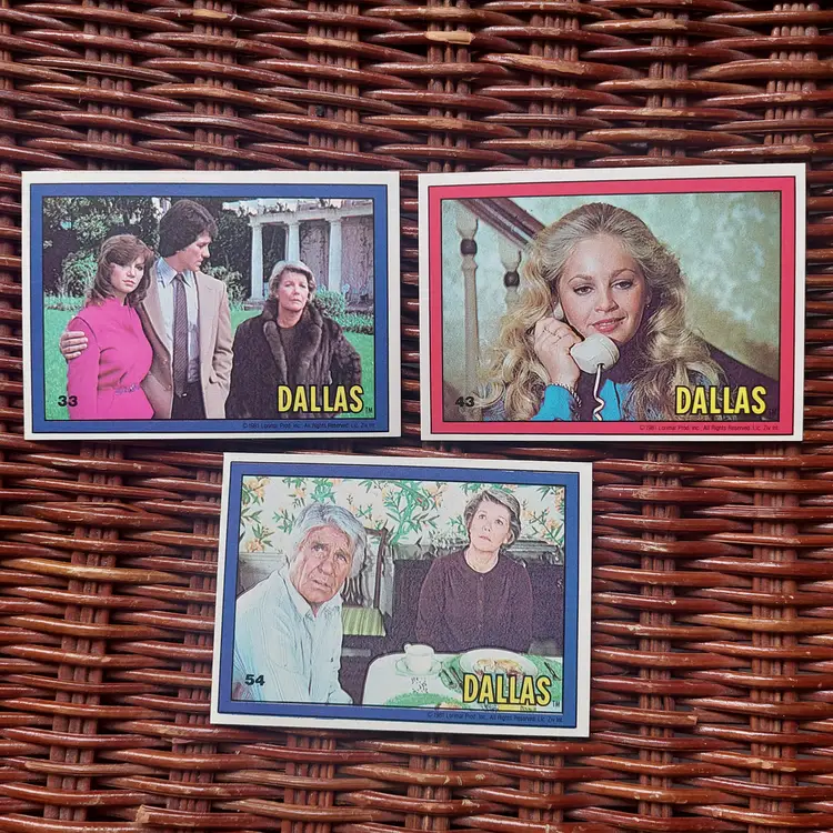 Lot of 6 Dallas TV Show cards. 1981.