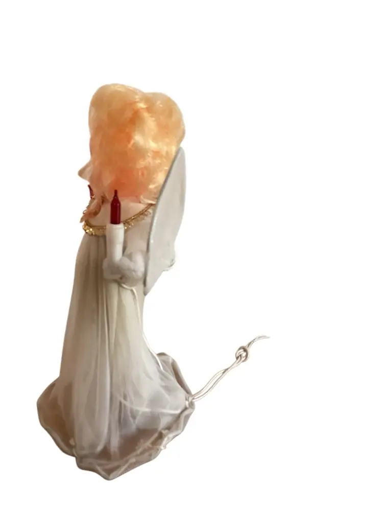 Vintage Christmas Angel Mini Tree Topper 1950's Kitschy Christmas 8 “ Works