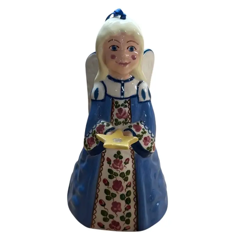 Demdaco Heinrich Leonhard SIMPLICITY 5.5" Girl Ceramic Leg Chime Bell