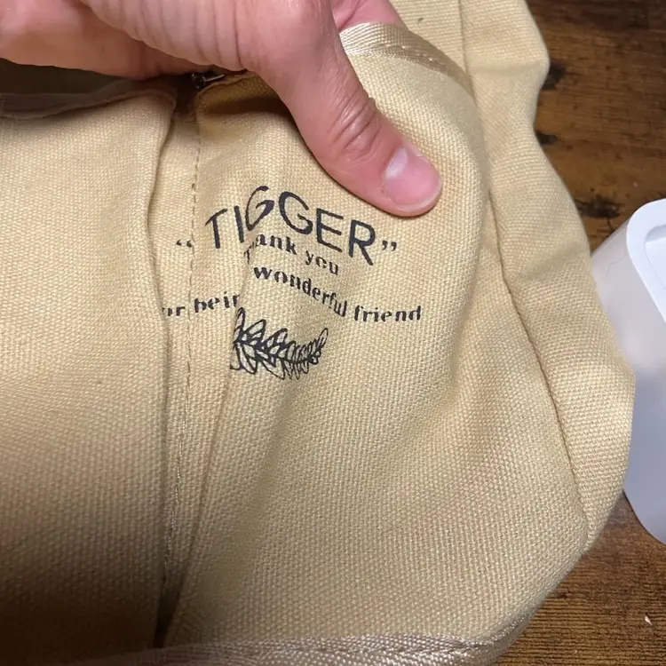 Winnie The Pooh Canvas Tote Bag With Zipper Inner Pocket