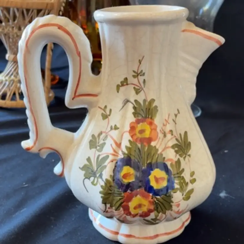 HANDPAINTED Floral Pit Her Brown Accents