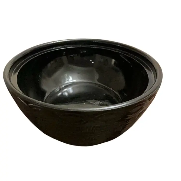 Fenton Black Glass Hen On Nest Base Only 2” X 7”