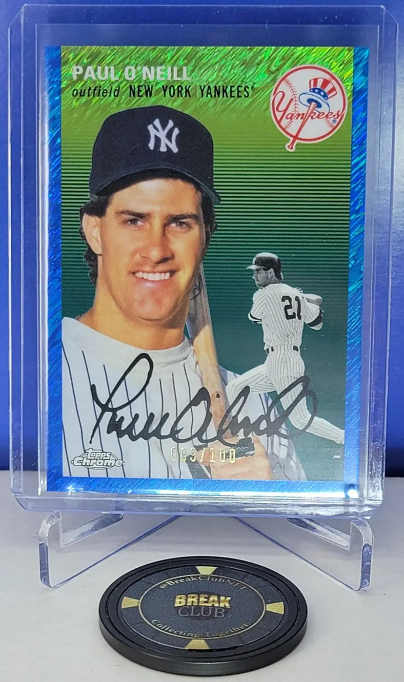 Paul O'Neill 2023 Topps Chrome Platinum 93 Blue Shimmer Refractor /100 New York Yankees