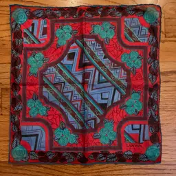 Beautiful Abstract Hankie Switzerland Rolled Hem - Original Tags 12”