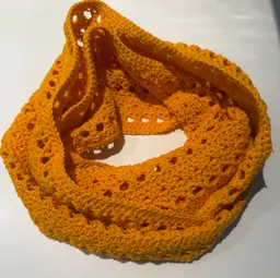 Hand Crochet Eternity Scarf In Dark Yellow/Orange - SOFT!