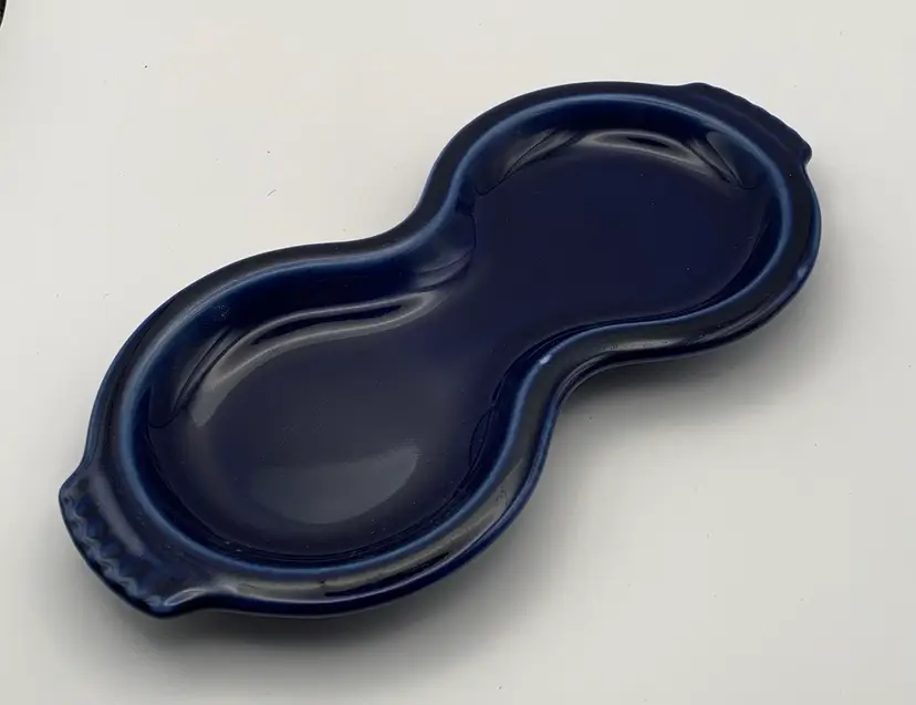 Fiesta Cobalt Blue Figure 8 Cream/sugar Tray, Under Plate