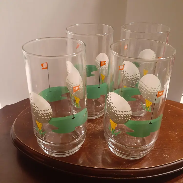 Set Of 4 Golf/19th Hole Indiana Glass Tumblers