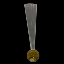24. Bohemia Glass Amber Controlled Bubble Bud Vase Made In Czechoslovakia