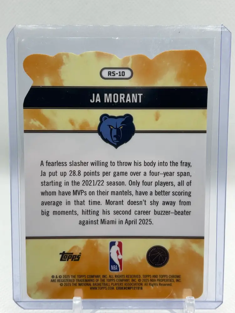 Ja Morant 2025-26 Topps Chrome Rock Stars SP Insert Memphis Grizzlies