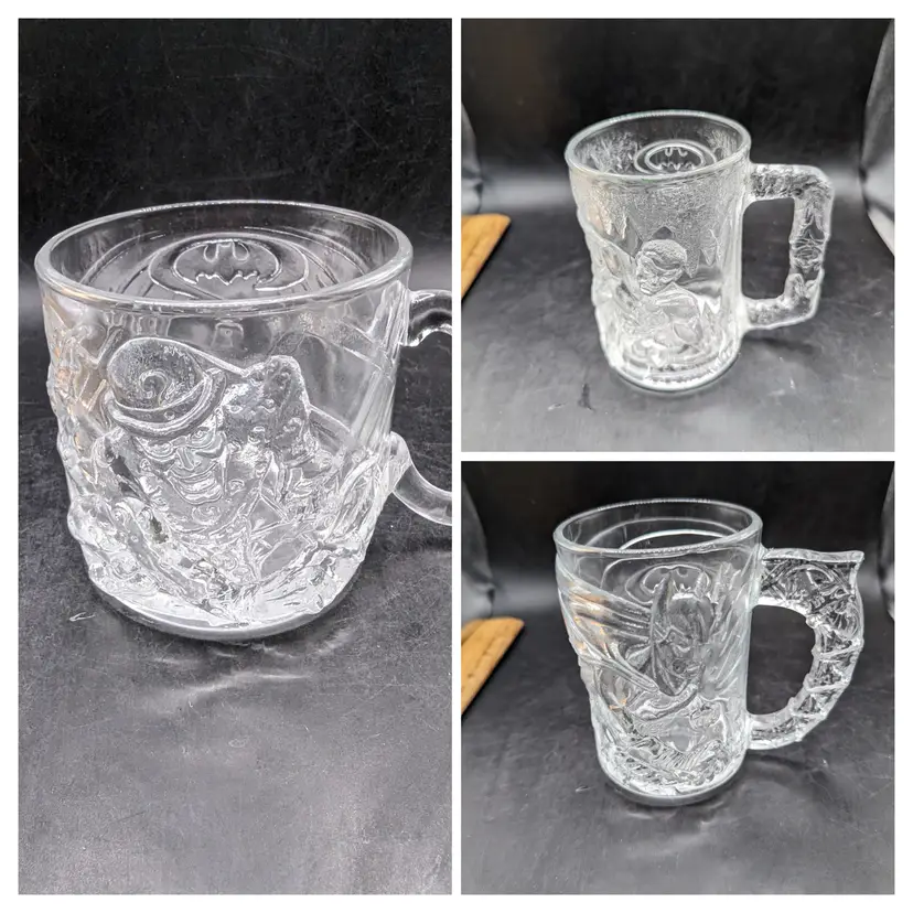 Vintage Set of 3 Batman Forever McDonald's Mugs Batman, Robin and Riddler