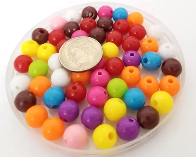 100pcs 8MM Mixed Acrylic Beads #CC154