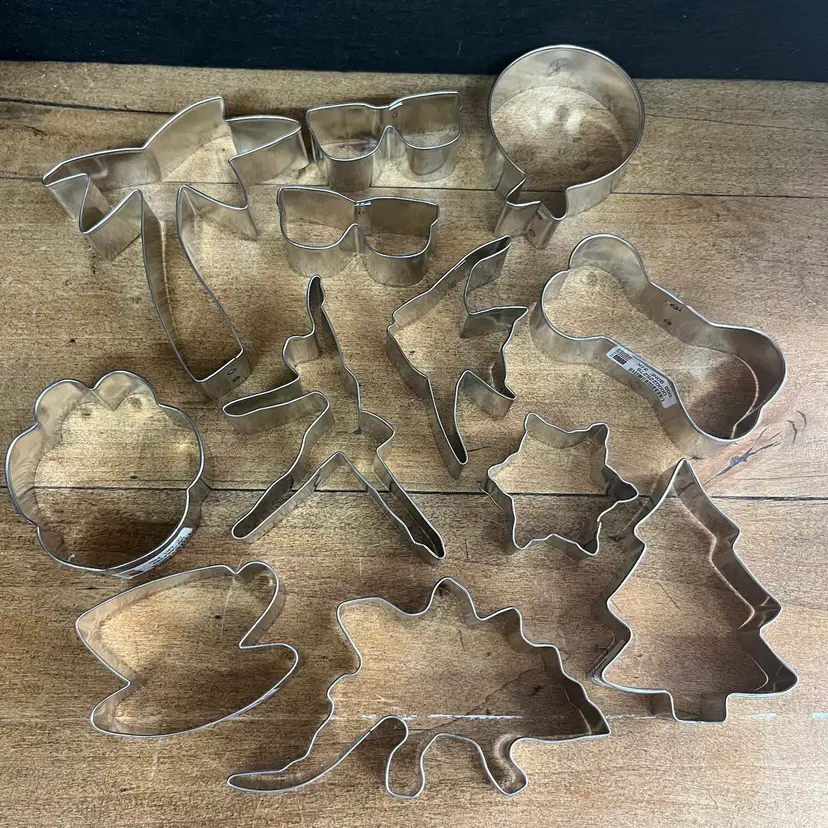 Set Of 12 Made In USA Cookie Cutters, Metal Cookie Cutters Variety, Summer Cookie Cutters, Animal Cookie Cutters, Christmas Cookie Cutters