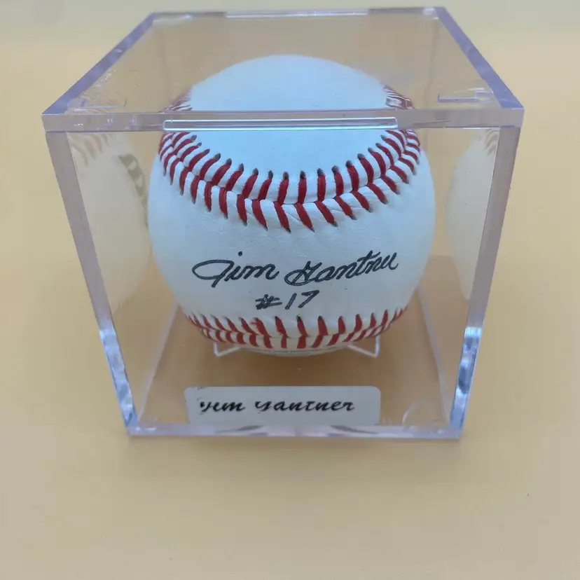 Jim Gantner #17 Autographed Wilson Baseball w/ Display Case
