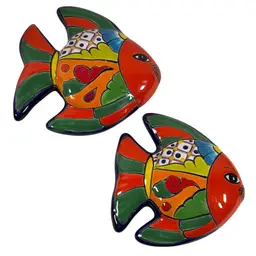 031. Talavera Mexican Pottery Fish Wall Hangers 5”
