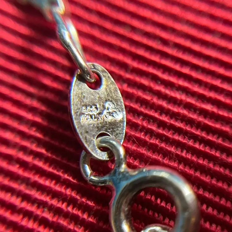 Sterling 925 Silver Shamrock Clover Bracelet Italy 6-1/2 Inch