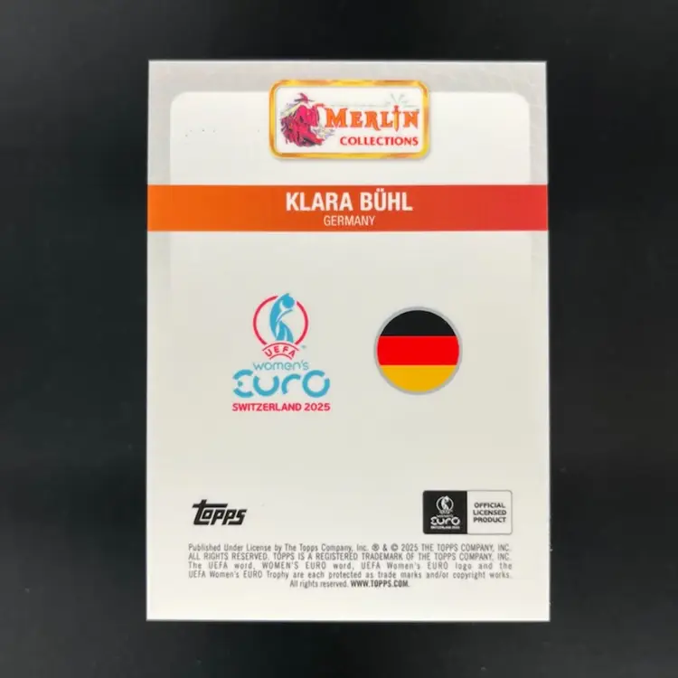 Klara Buhl 2025 Topps Merlin Women’s Euro Image Variation /150 Soccer Card