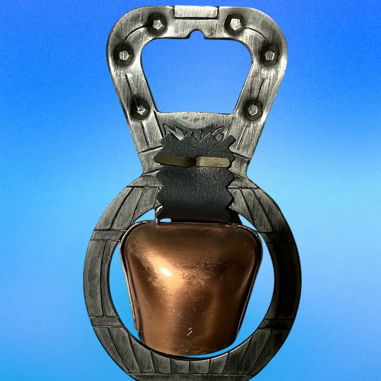 Hand painted Copper Swiss Goat Bell & Holder