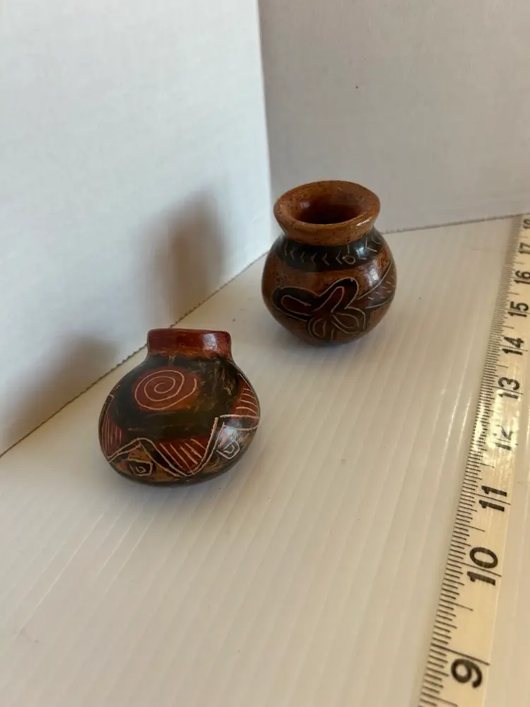 Handcrafted miniature pottery vases