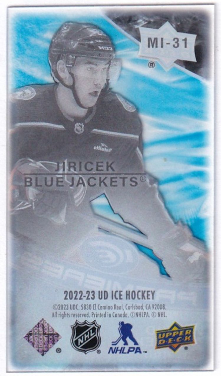 2022-23 Upper Deck Ice Ice Premieres Minis #MI31 David Jiricek Columbus Blue Jackets Hockey Card