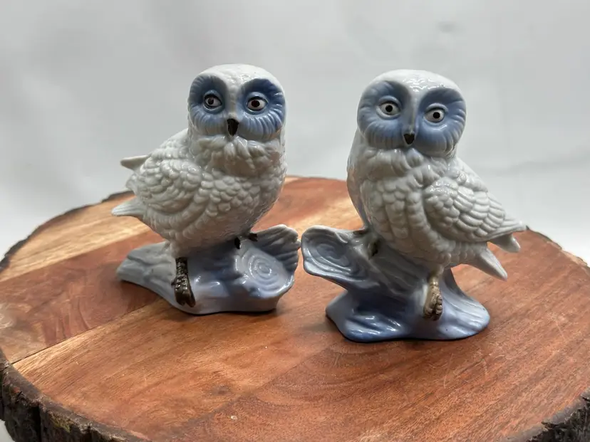 Vintage KPM Owl Figurines Pair