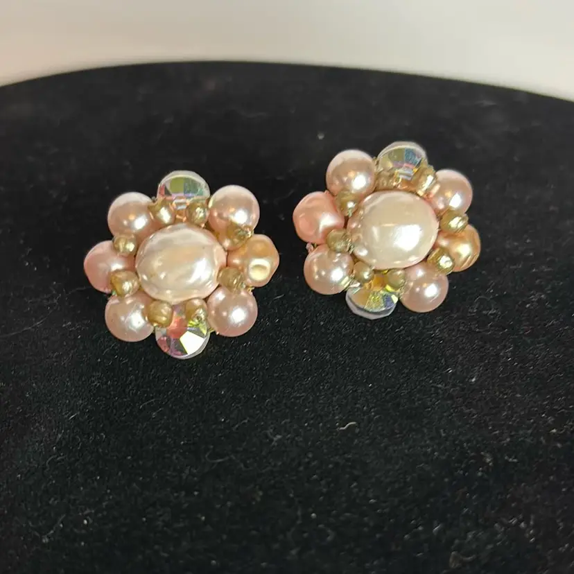 Vintage Faux Pearl Clip On Earrings