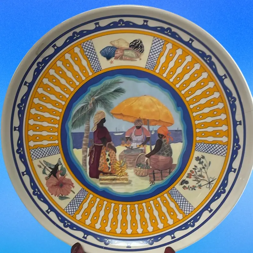 Artist Signed Ceramic Plate Saint Martin