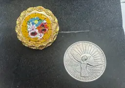 #3 Vintage Glass Micro Mosaic Brooch