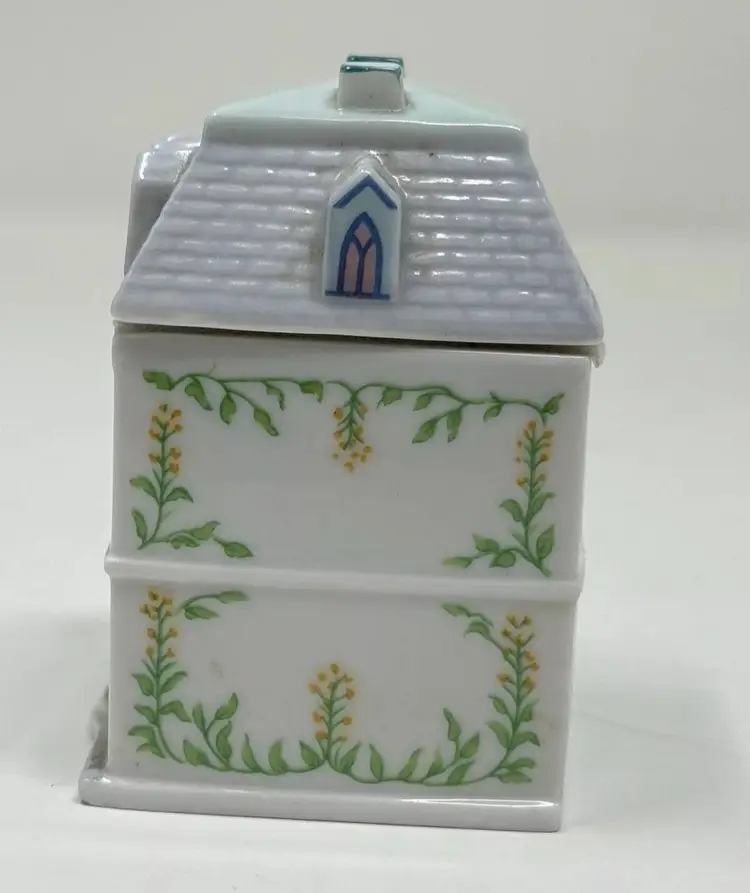 1989 Lenox Spice Village Mustard Spice Jar & Lid Porcelain Handcrafted Vintage
