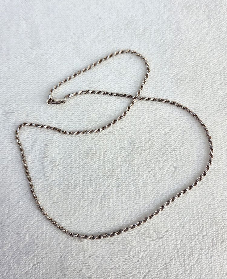 Vintage Sterling Silver Italy Thick Rope Chain Necklace 18'' - 8.8g