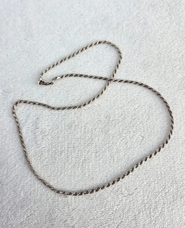 Vintage Sterling Silver Italy Thick Rope Chain Necklace 18'' - 8.8g