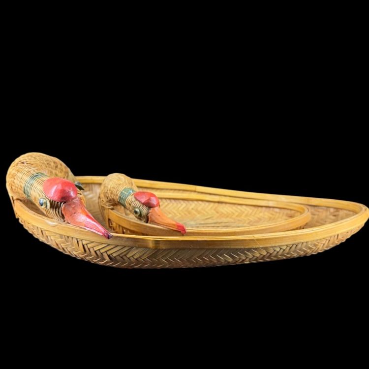 Set 2 Rattan Duck Nesting Baskets