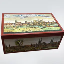 Large Vintage Nurnberg, Germany Otto Schmidt Biscuit Cookie Tin W/insert