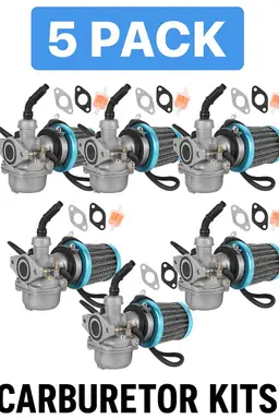 5 Pack 50cc, 70cc, 90cc, 110cc And 125cc. ATV Dirt Bikes And Go-Karts Carburetor Filter