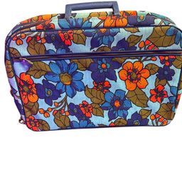 Flower Power Blue Suitcase