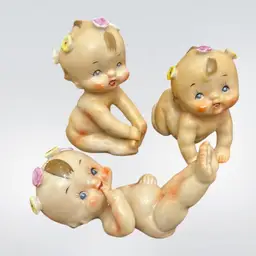 F- Set Of 3 Ceramic Babies
