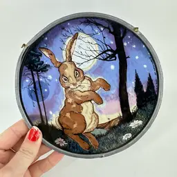 Vintage Glassmasters Whimsical Rabbit Sun Catcher No Chain