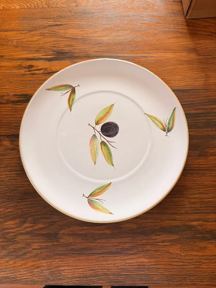 Vintage Ceramiche Fontana Siena Italy 14 Inch Hand Painted Olive Charger Plate, Large Italian Majolica Serving Platter, Tuscan Kitchen Wall Decor
