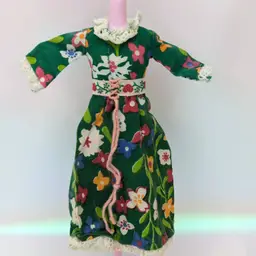 Vintage Blythe Doll Love ‘N Lace Original Green Flower Dress from Kenner 1972 Fashion outfit