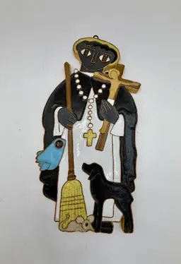St Andrews Abbey Ceramics St. Martin De Porres  9.5" Wall Hanging Plaque