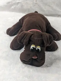 Vintage Tonka Pound Puppies Dark Brown Puppy Dog w/ Collar 17” Plush Toy 1985 stuffed Animal  Puppy Childhood Gift
