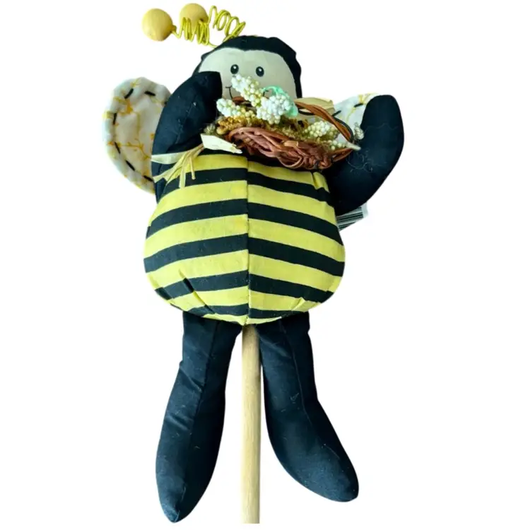 Bumble Bee Cloth Stuffed Pick 8”