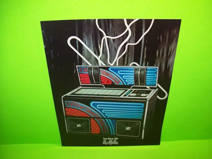 Rock Ola Model 464 Original 1976 Phonograph Music Jukebox Promo Flyer Foldout